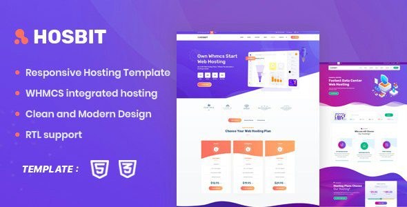Hosbit 1.0 – WHMCS 和托管 HTML5 模板下载