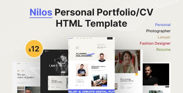 Nilos 1.0 – 个人作品集/简历 HTML 模板下载
