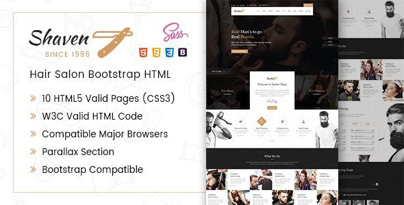 Shaven 1.0 – 沙龙 HTML 模板下载