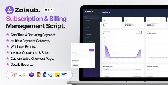 Zaisub v3.2 – 订阅和计费管理 Laravel 脚本源码下载