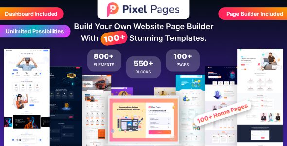 PixelPages v1.0.7 适用于 HTML 模板的 SAAS 应用程序网站生成器源码下载