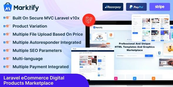 Marktify v3.0 Laravel 电子商务数字产品市场源码下载