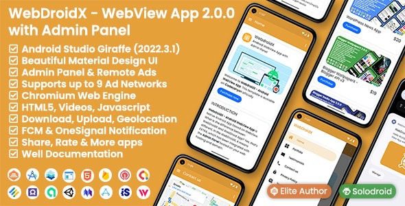 WebDroidX v4.1.0 带有管理面板的 Android WebView 应用程序app源码下载