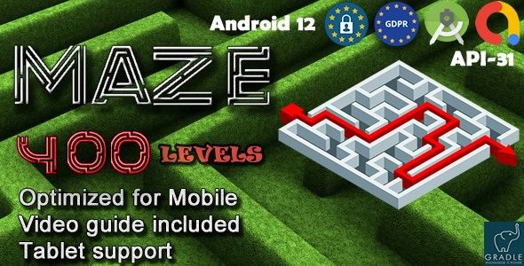 Maze 400 (Admob + GDPR + Android Studio) 2023 年 7 月 2 日 迷宫游戏源码下载
