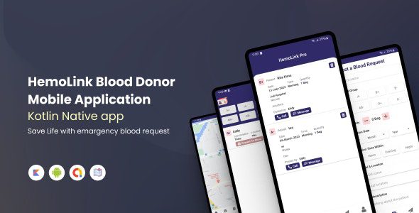 HemoLink v1.0 – 最近的血库、带有 Firebase 的献血者app源码下载