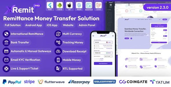 XRemit Pro v2.6.0 – 汇款转账完整解决方案源码下载