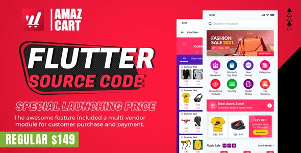Flutter AmazCart v3.6 适用于 Android 和 iOS 的电子商务 Flutter 源代码下载