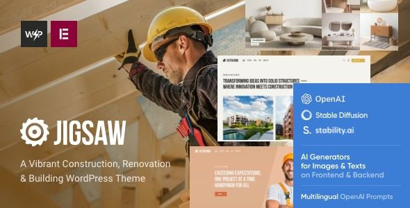 Jigsaw v1.0 建筑 WordPress 主题下载