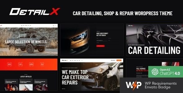 DetailX v1.11 汽车美容、商店和维修 WordPress 主题下载