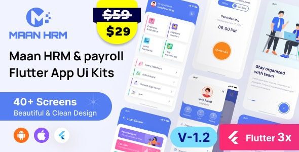 Maan HRM Flutter App UI Kit (Android & iOS) v1.2 应用 UI 套件源码下载