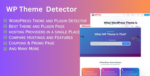 WordPress Theme Detector and Web Hosting Comparison React NextJS script – 6 March 2024 源码下载
