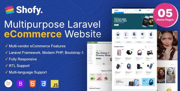 Shofy v1.3.9 电子商务和多供应商市场 Laravel 平台源码下载