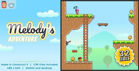 Melody’s Adventure v1.0 HTML5平台游戏源码下载