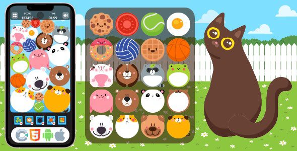 Premium Game – Animal Merge – HTML5 Game, Construct 3 v1.0 HTML5游戏源码下载