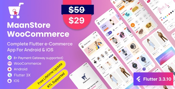 MaanStore v5.3 Flutter 电子商务完整应用程序（Android 和 iOS）源码下载