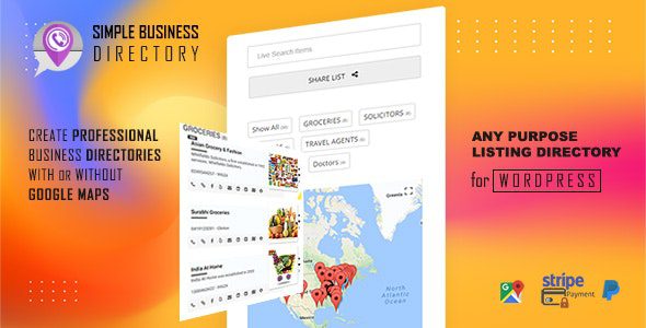 Simple Business Directory with Maps, Store Locator, Distance Search v15.8.2 带有地图、商店定位器、距离搜索的简单商业目录插件下载