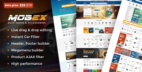 Mobex v3.1 汽车配件 WordPress 主题下载
