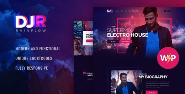 DJ Rainflow v1.3.12 乐队和音乐家 WordPress 主题下载