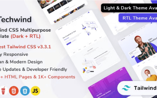 Techwind v2.2.0 Tailwind CSS 多用途登陆页面HTML模板下载