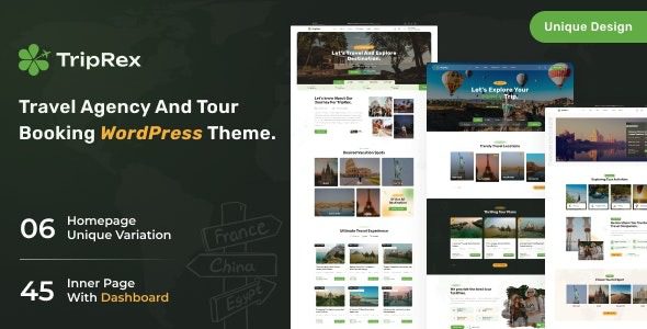 TripRex v1.3.5 旅行社和旅游预订 WordPress 主题下载