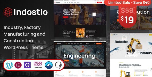 Indostio v1.0 – 工厂和制造 WordPress 主题下载