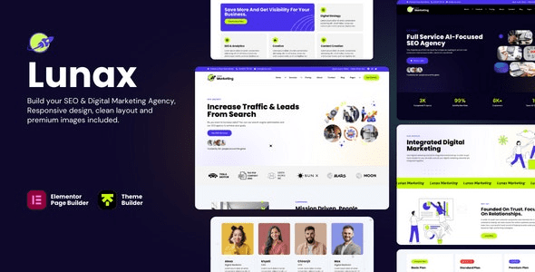 Lunax v7.0 数字营销机构和 SEO WordPress 主题下载