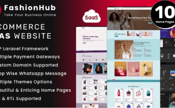 FashionHub SaaS v3.6 用于无缝开展在线业务的电子商务网站构建器源码下载