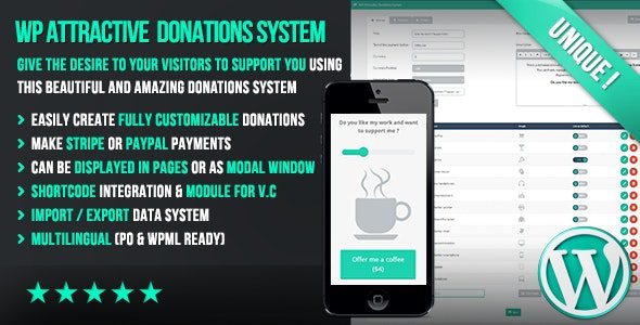 WP Attractive Donations System v1.29 – 简便的 Stripe 和 Paypal 捐赠插件下载