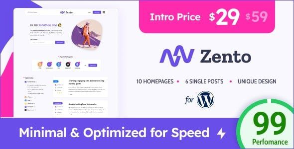 Zento v1.4.5 适用于 WordPress 的现代且轻量的博客下载