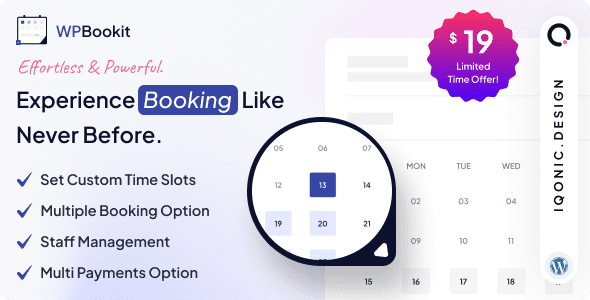 WPBookit v1.6.18 – Appointment Booking 预约预订 WordPress 插件下载