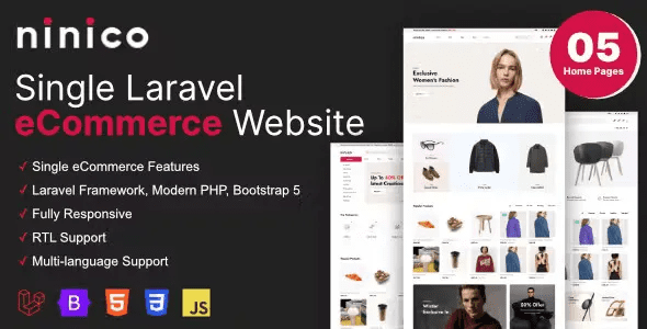 Ninico v1.8.2 – 最小的 Laravel 电子商务商店PHP源码下载