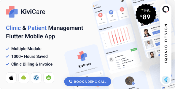 KiviCare Flutter 3.x App – Clinic & Patient Management System v9.6.3 诊所和患者管理系统源码下载