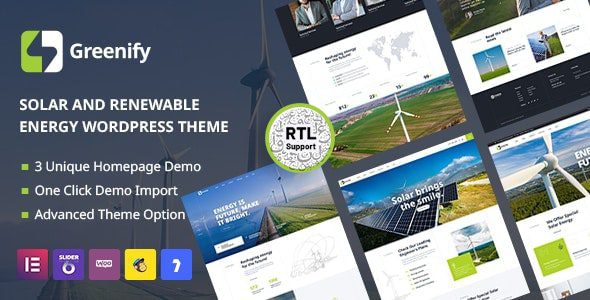 Greenify v1.7 – 太阳能与可再生能源 WordPress 主题下载