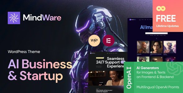 MindWare v1.3 – AI 初创公司、AI 应用程序和机器学习 WordPress 主题下载