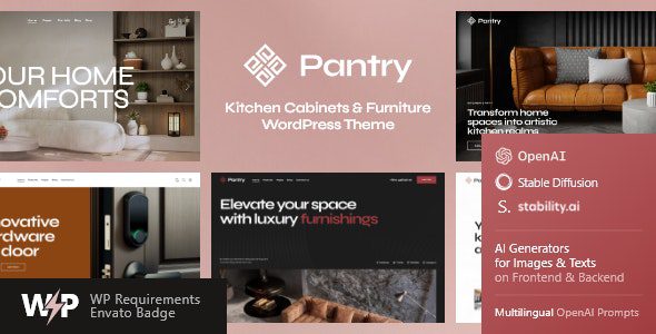 Pantry v1.1.1 – 厨房橱柜和家具 WordPress 主题下载