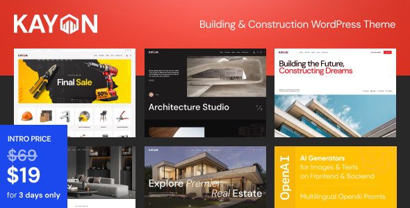 Kayon v1.0 – 建筑与施工 WordPress 主题下载