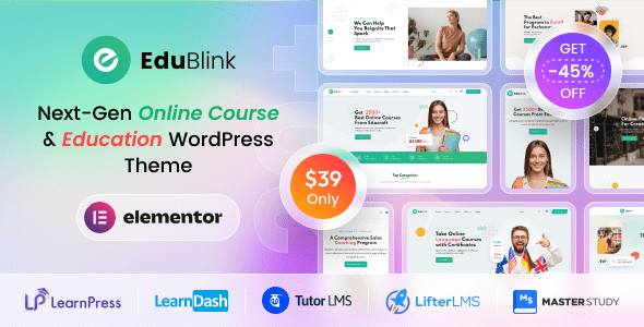 EduBlink v2.0.2 – 教育和在线课程 WordPress 主题下载