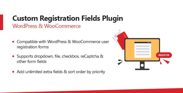 WooCommerce Custom Registration Fields Plugin v1.1.4 WooCommerce 自定义注册字段插件下载