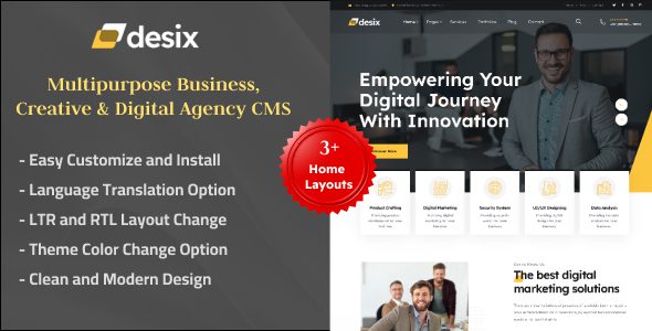 Desix v2.1 – 多用途商业、创意与数字代理机构内容管理系统源码下载