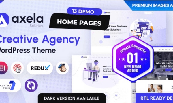 Axela v1.1.8 创意机构 WordPress 主题下载