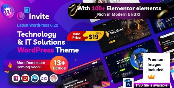 Invite v1.0.9 IT 解决方案和技术 WordPress 主题下载