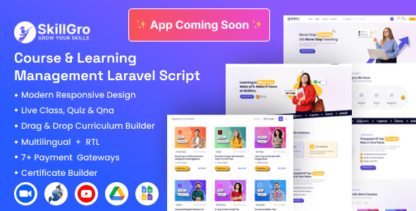 SkillGro v2.7.0 – 课程与学习管理系统 Laravel 脚本（LMS）源码下载