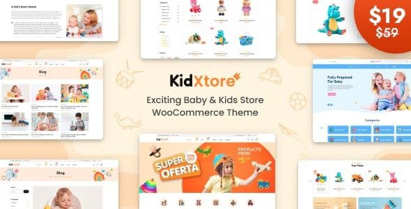 KidXtore v2.7 婴儿商店和儿童用品店童装 WooCommerce 主题下载