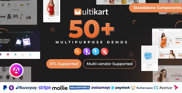 Multikart v1.1 – 使用 Angular 和 Laravel REST API 的单一或多供应商电子商务PHP源码下载