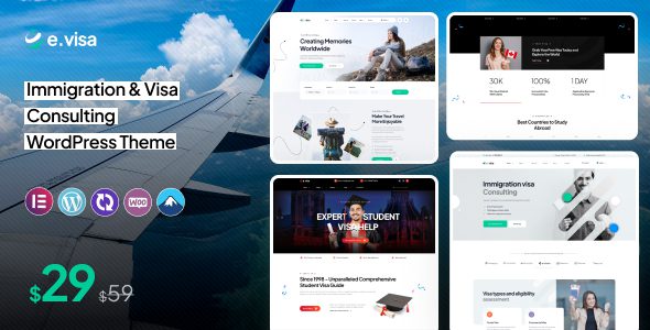 Evisa v1.0.2 – 移民和签证咨询 WordPress 主题下载