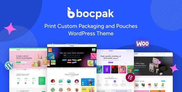 Bocpak v1.1.2 印刷定制包装和小袋的 WordPress 主题下载