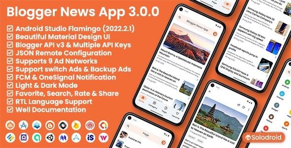Blogger News App Blogger API v3 v4.0.0 Blogger 新闻应用程序 Blogger app源码下载