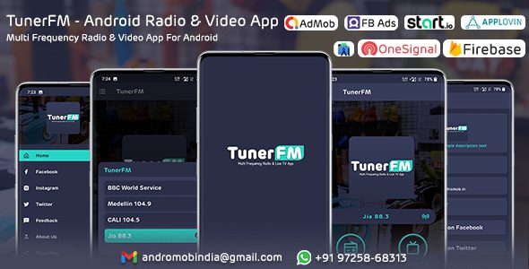 TunerFM v1.0 – Android 广播和直播电视应用程序app源码下载