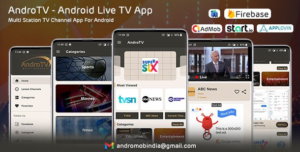AndroTV v1.4 – Android 多个电视频道应用程序（直播）app源码下载