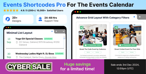 Events Shortcodes & Block Pro For The Events Calendar v4.2.1 “活动日历”的短代码和区块插件下载
